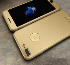 Чехол Ipaky для Iphone 7 Plus / Iphone 8 Plus бампер + стекло 100% оригинальный с вырезом 360 Gold