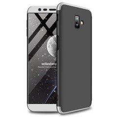 Чехол GKK 360 для Samsung J6 Plus 2018 / J610 оригинальный бампер Black-Silver