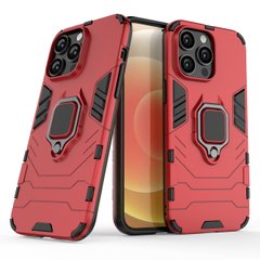 Чехол Iron Ring для Iphone 15 Pro Max противоударный бампер с подставкой Red