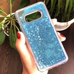 Чехол Glitter для Samsung Galaxy S10e / G970 бампер Жидкий блеск Синий