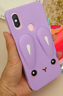 Чехол Funny-Bunny 3D для Xiaomi Mi A2 Lite / Redmi 6 Pro бампер резиновый Сиреневый
