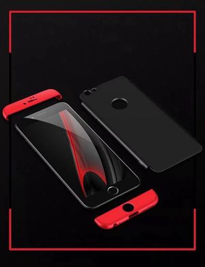 Чохол GKK 360 для Iphone SE 2020 Бампер оригінальний без вирезa накладка black-red