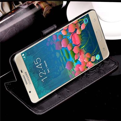 Чехол Clover для Samsung Galaxy A7 2017 / A720 книжка с узором кожа PU черный