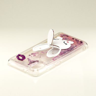 Чехол Glitter для Xiaomi Mi A2 / Mi 6X бампер жидкий блеск Заяц Розовый