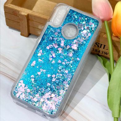 Чехол Glitter для Samsung Galaxy A20S 2019 / A207F бампер Жидкий блеск Синий