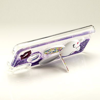 Чохол Glitter для Xiaomi Mi A2 Lite / Redmi 6 Pro бампер рідкий блиск Заєць Фіолетовий