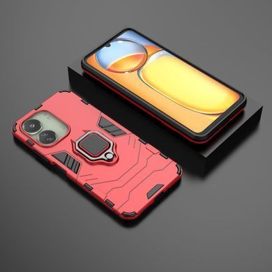 Чехол Iron Ring для Xiaomi Poco C65 противоударный бампер с подставкой Red