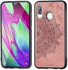 Чехол Embossed для Samsung A40 2019 / A405F бампер накладка тканевый розовый