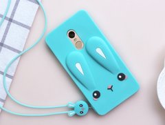 Чехол Funny-Bunny 3D для Xiaomi Redmi Note 4 Бампер резиновый голубой
