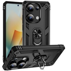 Чехол Shield для Xiaomi Poco M6 Pro 4G бампер противоударный с подставкой Black