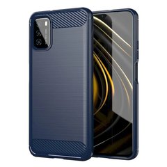 Чехол Carbon для Xiaomi Poco M3 бампер оригинальный Blue