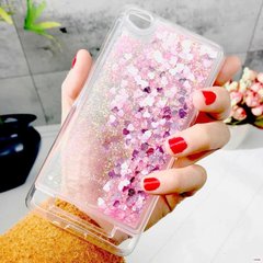 Чехол Glitter для Xiaomi Mi4c / Mi4i бампер Жидкий блеск Розовый