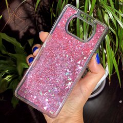 Чехол Glitter для Xiaomi Poco X3 / X3 Pro бампер жидкий блеск Розовый