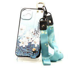 Чехол Lanyard для Iphone 13 бампер с ремешком Azure