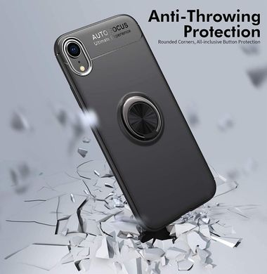 Чехол TPU Ring для Iphone XR бампер противоударный с подставкой Black