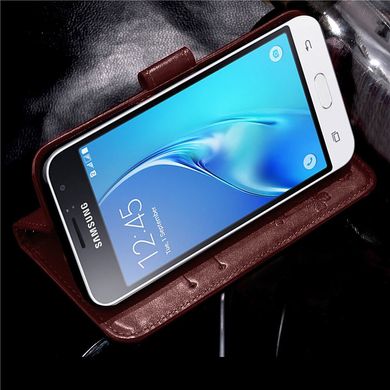 Чехол Clover для Samsung Galaxy J1 Mini / J105 книжка кожа PU Brown
