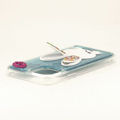 Чохол Glitter для Iphone 11 Pro Max бампер рідкий блиск Заєць Синій