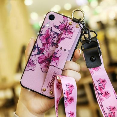 Чехол Lanyard для Iphone XR бампер с ремешком Rose