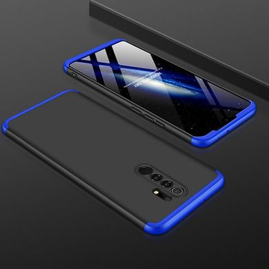 Чехол GKK 360 для Xiaomi Redmi 9 бампер противоударный Black-Blue