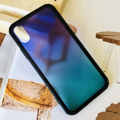 Чехол Amber-Glass для Iphone X бампер накладка градиент Aquamarine