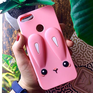 Чехол Funny-Bunny для Huawei P Smart / FIG-LX1 бампер резиновый заяц Розовый