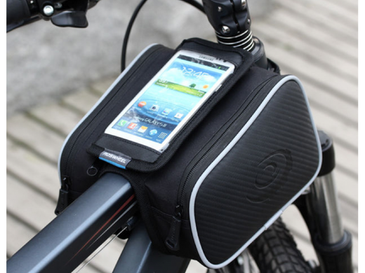 Велосипедная сумка Roswheel велосумка трехсекционная для смартфона на раму L 12813 Black