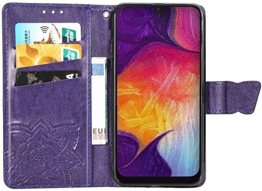 Чехол Butterfly для Samsung A50 2019 / A505F книжка кожа PU фиолетовый