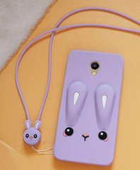 Чехол Funny-Bunny 3D для Meizu M6 Бампер резиновый сиреневый
