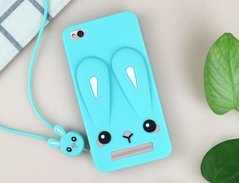 Чохол Funny-Bunny 3D для Xiaomi Redmi 4a Бампер гумовий блакитний