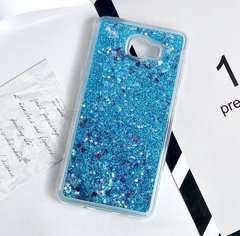 Чехол Glitter для Samsung Galaxy C9 Pro / C9000 Бампер Жидкий блеск Blue