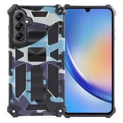 Чехол Military Shield для Samsung Galaxy A35 5G / A356 бампер противоударный с подставкой Navy-Blue