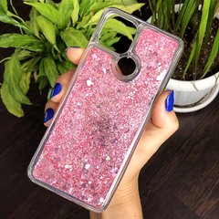 Чехол Glitter для OPPO A15S бампер жидкий блеск Розовый