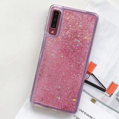 Чехол Glitter для Samsung Galaxy A30S / A307 бампер Жидкий блеск Звезды Розовый