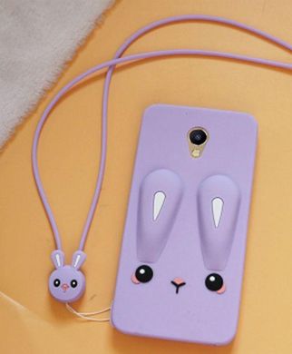 Чохол Funny-Bunny 3D для Meizu M6 Бампер гумовий бузковий