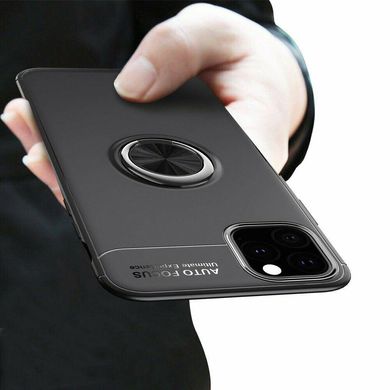 Чехол TPU Ring для Iphone 11 Pro бампер противоударный с кольцом Black