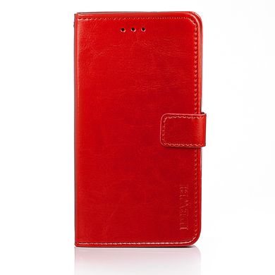 Чохол Idewei для Xiaomi Redmi Note 10 Pro книжка шкіра PU з візитницею червоний