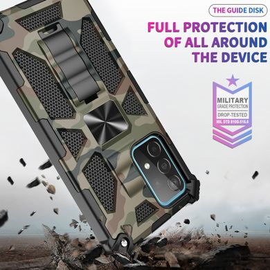 Чехол Military Shield для Samsung Galaxy A52 / A525 бампер противоударный с подставкой Khaki