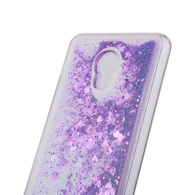 Чехол Glitter для Meizu M5S Бампер Жидкий блеск Фиолетовый