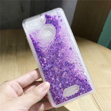 Чехол Glitter для Xiaomi Redmi 6 Бампер Жидкий блеск Фиолетовый