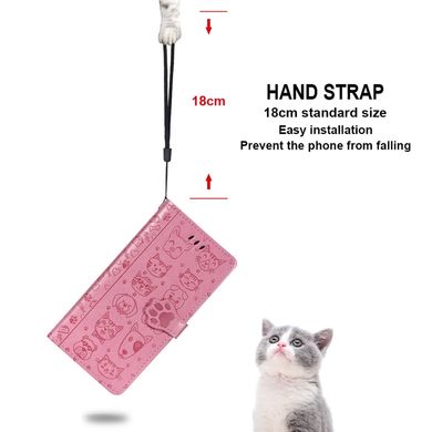 Чехол Embossed Cat and Dog для Xiaomi Redmi 10A книжка кожа PU с визитницей розовый