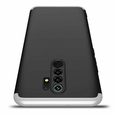 Чехол GKK 360 для Xiaomi Redmi 9 бампер противоударный Black-Silver