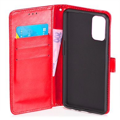 Чехол Idewei для Xiaomi Redmi Note 10 Pro книжка кожа PU с визитницей красный