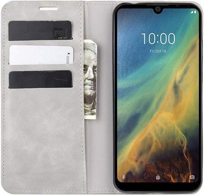 Чехол Taba Retro-Skin для ZTE Blade A51 Lite книжка кожа PU с визитницей серый