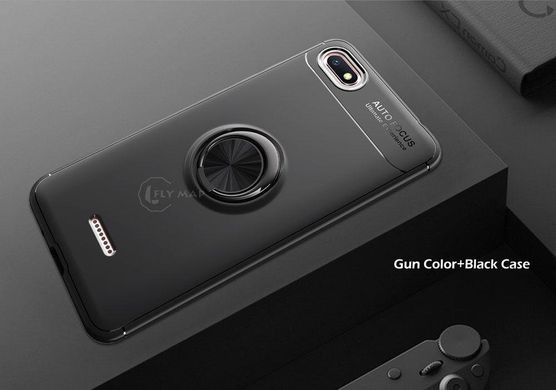 Чохол TPU Ring для Xiaomi Redmi 6A бампер оригінальний Black з кільцем
