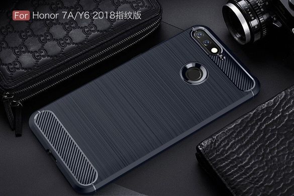 Чехол Carbon для Huawei Y6 Prime 2018 5.7" бампер Синий