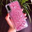 Чехол Glitter для Xiaomi Redmi 9A бампер силиконовый аквариум сердце Розовый