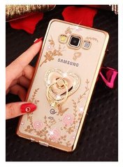 Чохол Luxury для Samsung J5 2015 / J500H / J500 / J500F Бампер з підставкою Ring Heart Gold