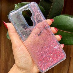 Чехол Glitter для Xiaomi Redmi 9 бампер силиконовый аквариум сердце Розовый УЦЕНКА