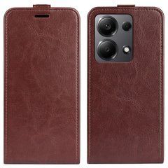 Чехол IETP для Xiaomi Redmi Note 13 Pro 4G флип вертикальный кожа PU коричневый