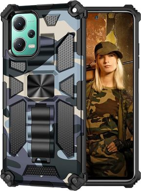 Чехол Military Shield для Xiaomi Redmi Note 12 5G бампер противоударный с подставкой Navy-Blue